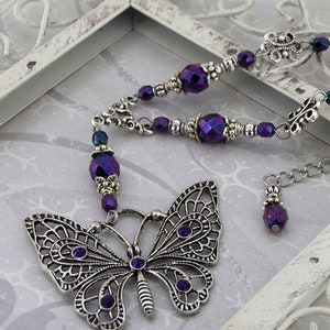 Beaded butterfly Necklace Winged Mystery Elegant jewelry, Bee necklace, Dragonfly Necklace image 1