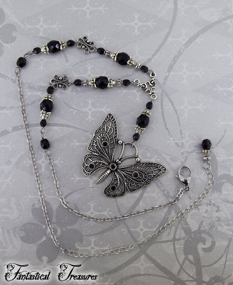 Beaded butterfly Necklace Winged Mystery Elegant jewelry, Bee necklace, Dragonfly Necklace image 5