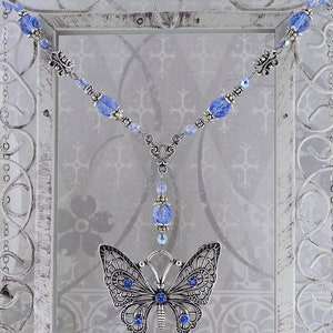 Beaded butterfly Necklace Winged Mystery Elegant jewelry, Bee necklace, Dragonfly Necklace image 2