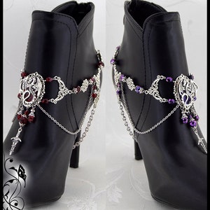 Dragon Boot Jewelry Dragon Charmer Boot Chain, Medieval Jewelry, Dragon Jewelry, statement jewelry, Purple Dragon, Large Jewelry for her image 3