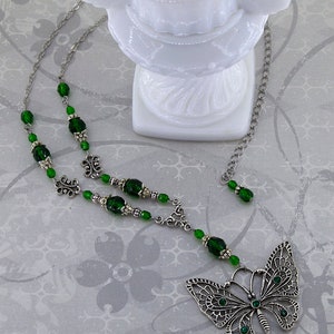 Beaded butterfly Necklace Winged Mystery Elegant jewelry, Bee necklace, Dragonfly Necklace image 3