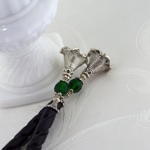 Lilian - Art Nouveau Lily Hairsticks in ivory and silver - SPS