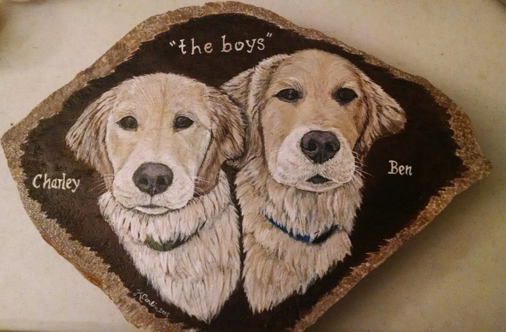 golden retriever memorial stone