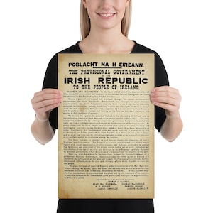 1916 Proclamation of the Irish Republic Historical 1916 Easter Rising Ireland Independence Reproduction Poster Bar Decoration