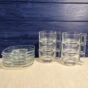 Six Joe Colombo Glass Cups And Saucers