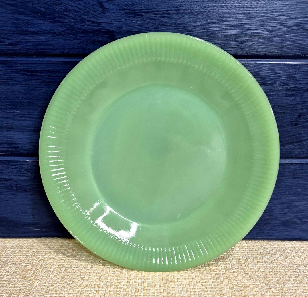 Vintage Fire King Jadeite Dinner Plate With Ridges - Etsy