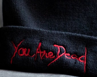 You Are Dead. Resident Evil Game Over Screen Embroidered Beanie
