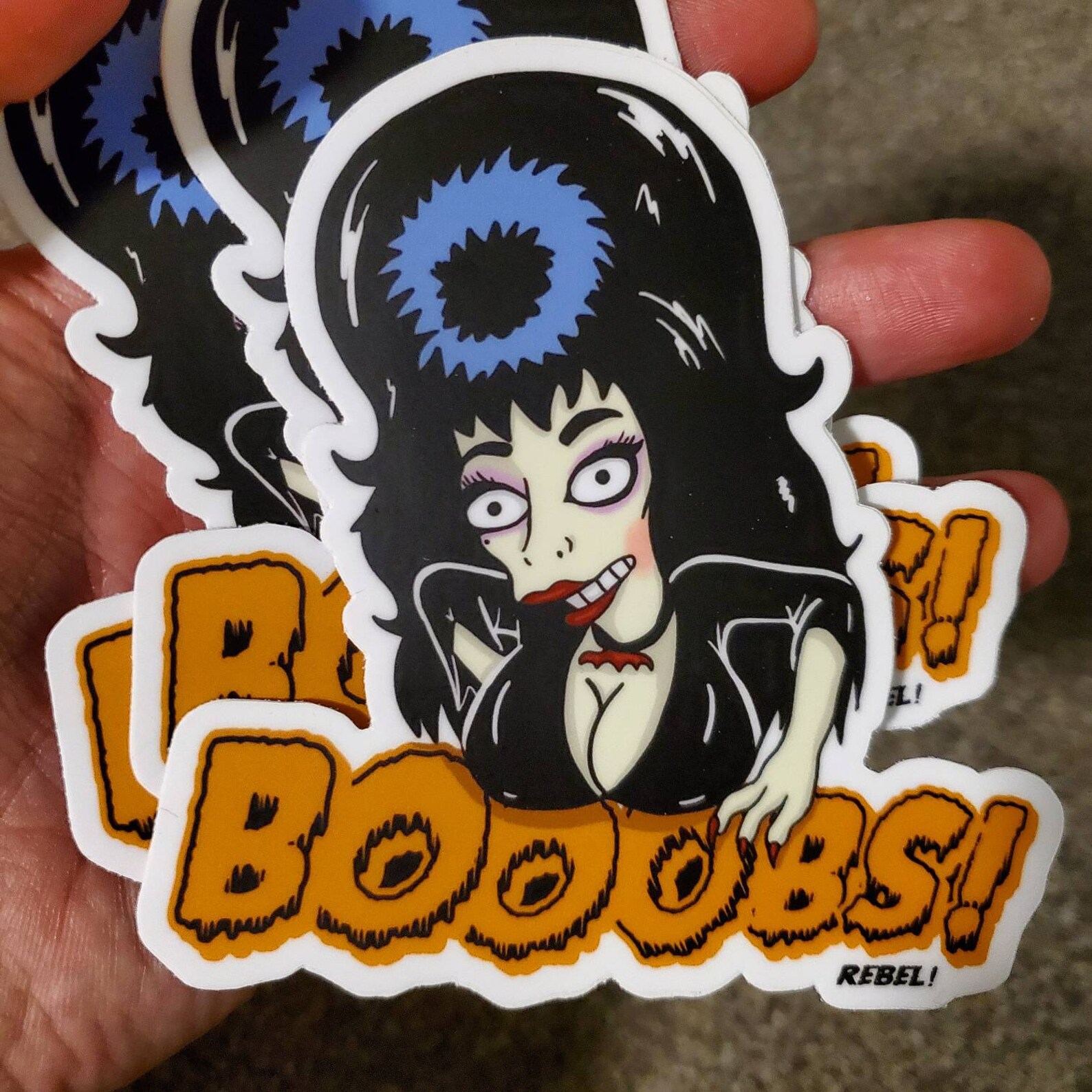 Elvira Boobs Die Cut Vinyl Sticker Etsy