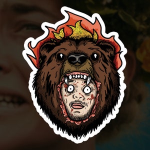Adesivo de vinil recortado de urso de purga de Midsommar