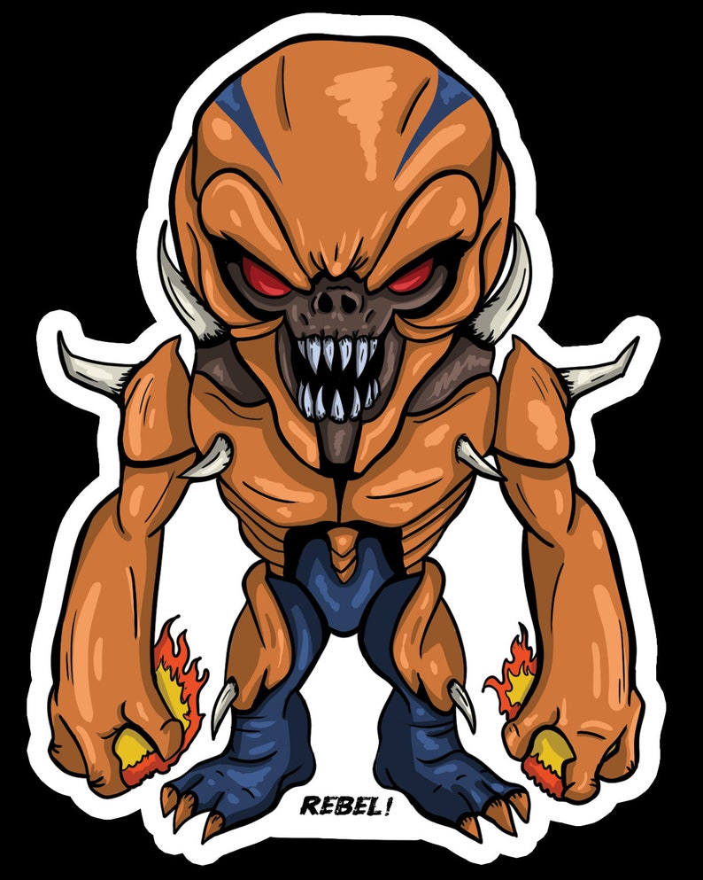 Imp Demon Doom Eternal Die Cut Vinyl Sticker | Etsy