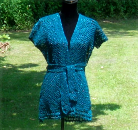 teal beach cover up