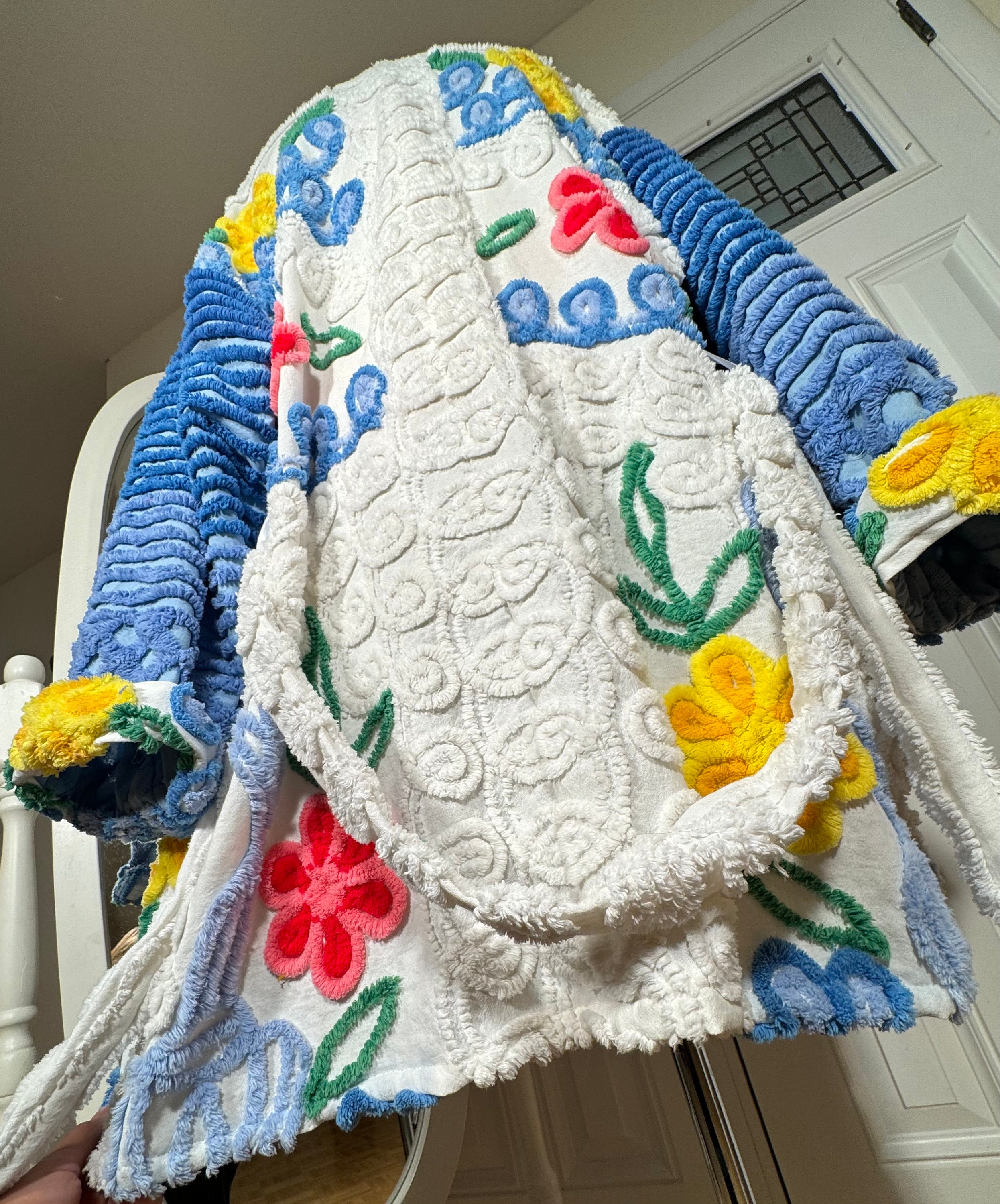 美品✨Damze ダンツェ スウェット シェニール織 立体刺繍 ホワイト L