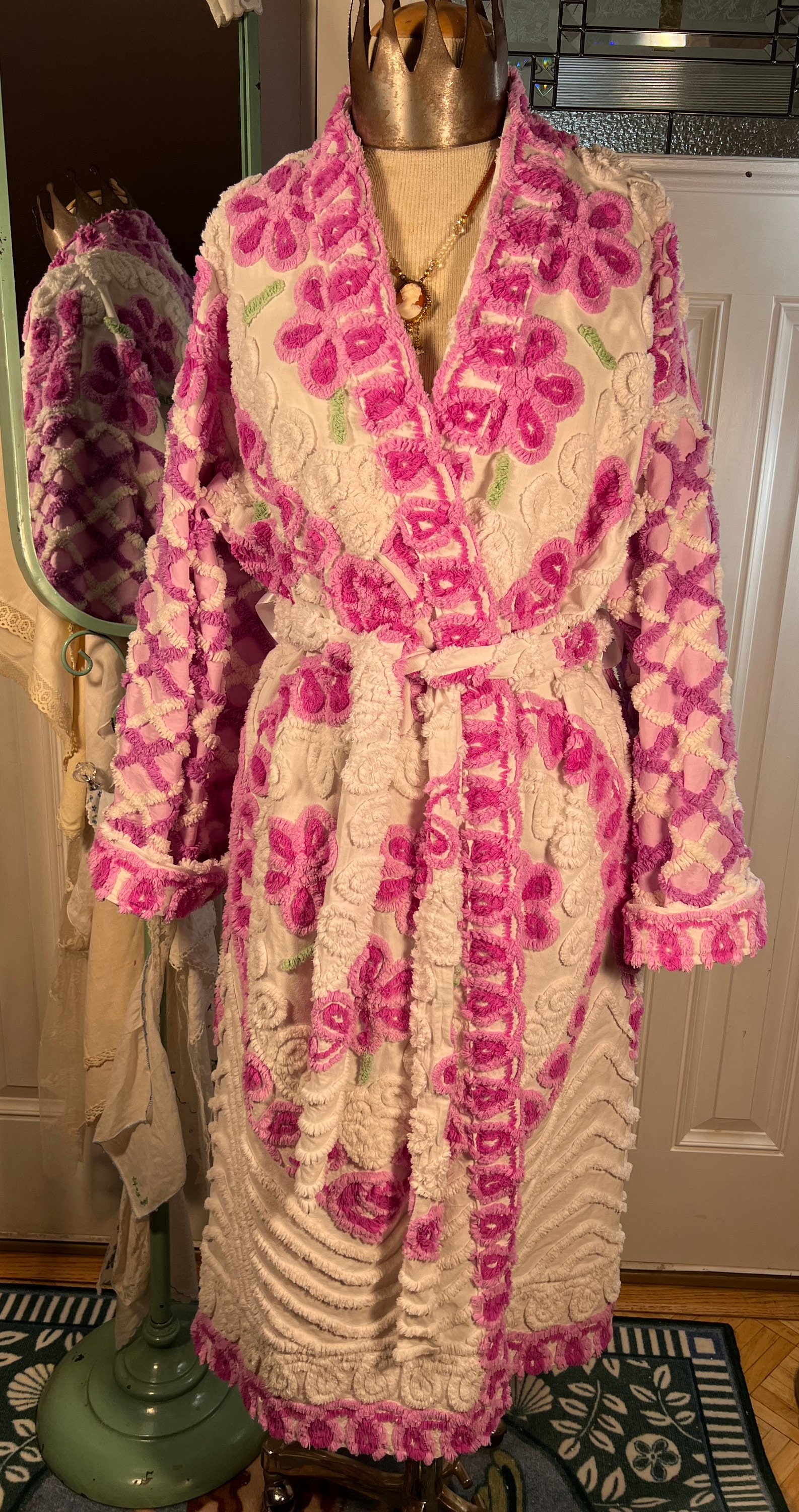 Plus Size Chenille Robe, The Nanny Style Bathrobe Designed from Y2K Era  Vintage Canyon Group Chenille Bedspread, 1X, 2X Large - The Cottage Divine,  a NIGHTWATCH CO.