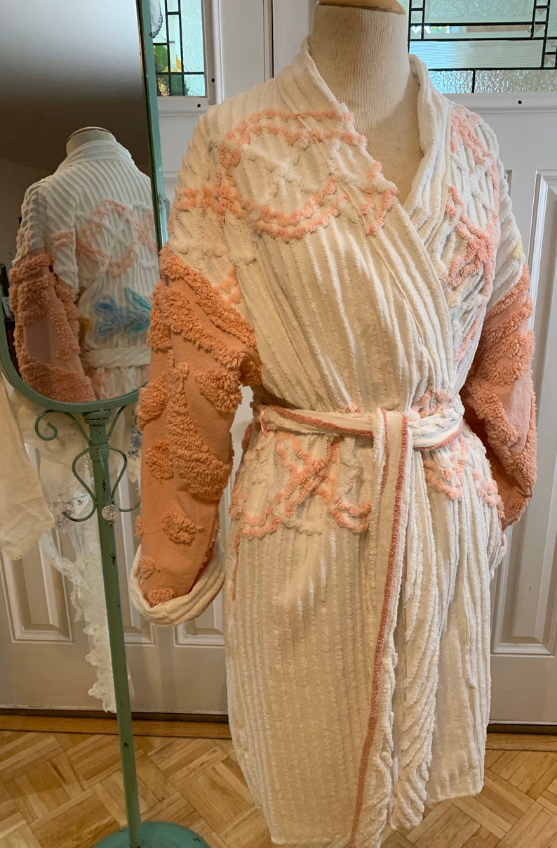 Medium Upcycled Vintage Chenille Bathrobe Etsy