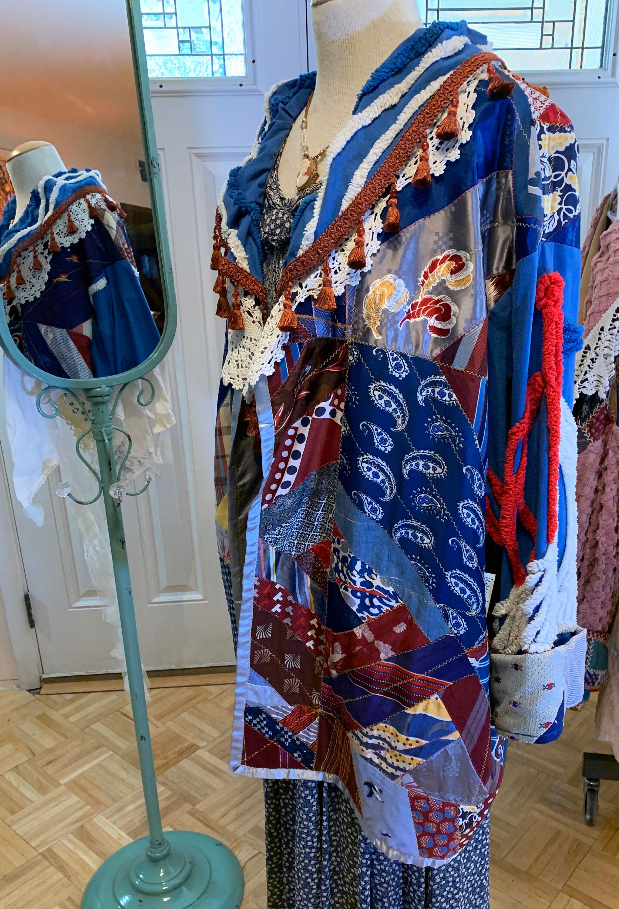 L-XXL Upcycled Crazy Quilt and Chenille Coat - Etsy