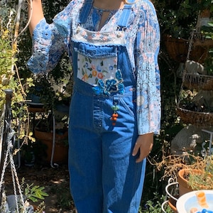 Upcycled vintage “Bum” overalls size S