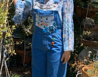 Upcycled vintage “Bum” overalls size S