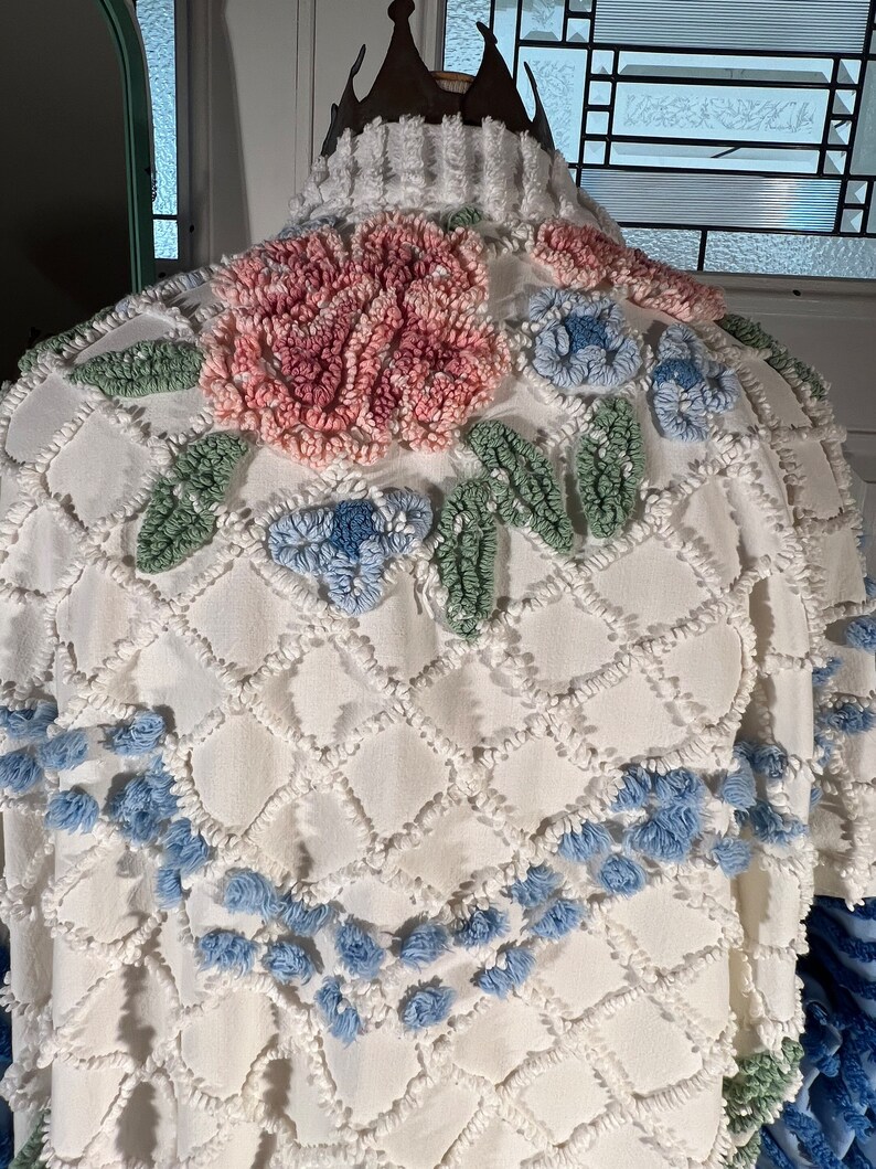 Large Unusual hobnail Flower Garden Chenille Bathrobe Etsy