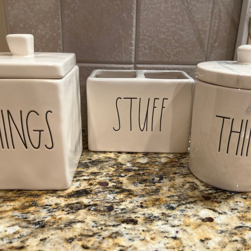 Apothecary Jars Rae Dunn Vanity Bathroom Storage Etsy