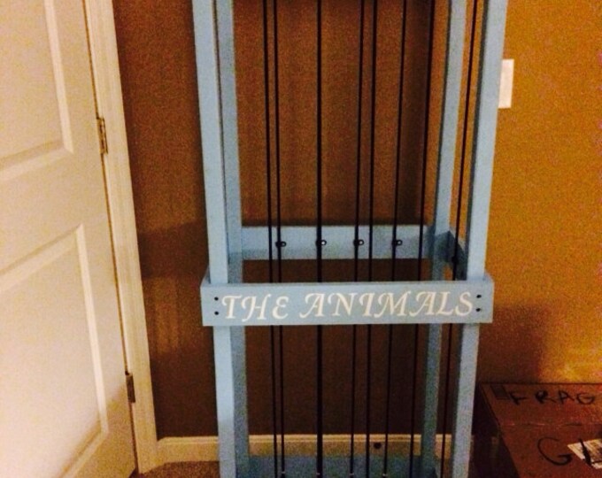 Wooden Stuffed Animal Cage With Bungee Cord Bars Etsy