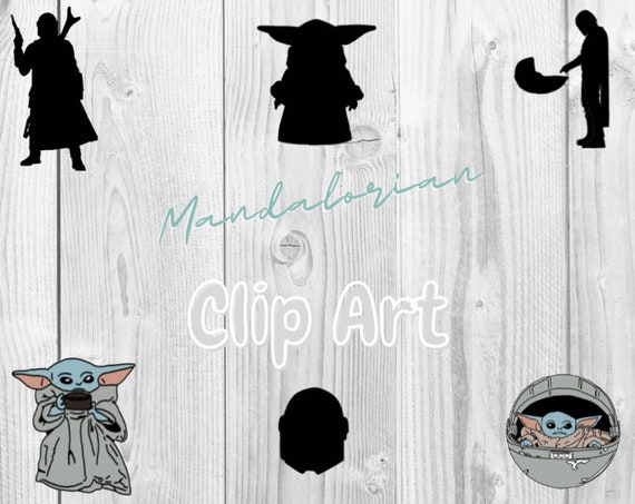 The Mandalorian Baby Yoda The Child Grogu Silhouette Etsy