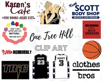 50+ One Tree Hill Clip Art Bundle - Digital Stickers - Commercial and Personal Use - Sublimation - POD - PNG Digital Download