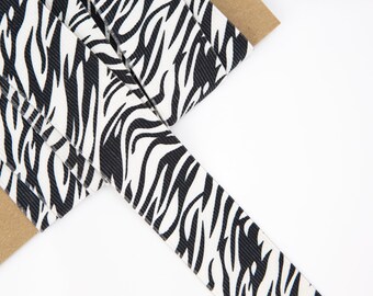 Black White Zebra Animal Print 2.5/" Wire Edge Ribbon 3 Yards Free Shipping!