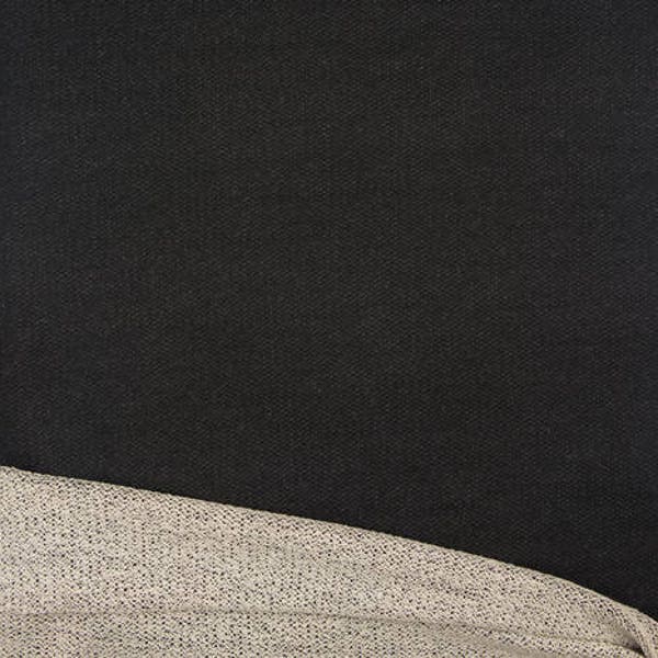 Heather Black and Cream French Terry Knit Fabric by the yard FTK00442R