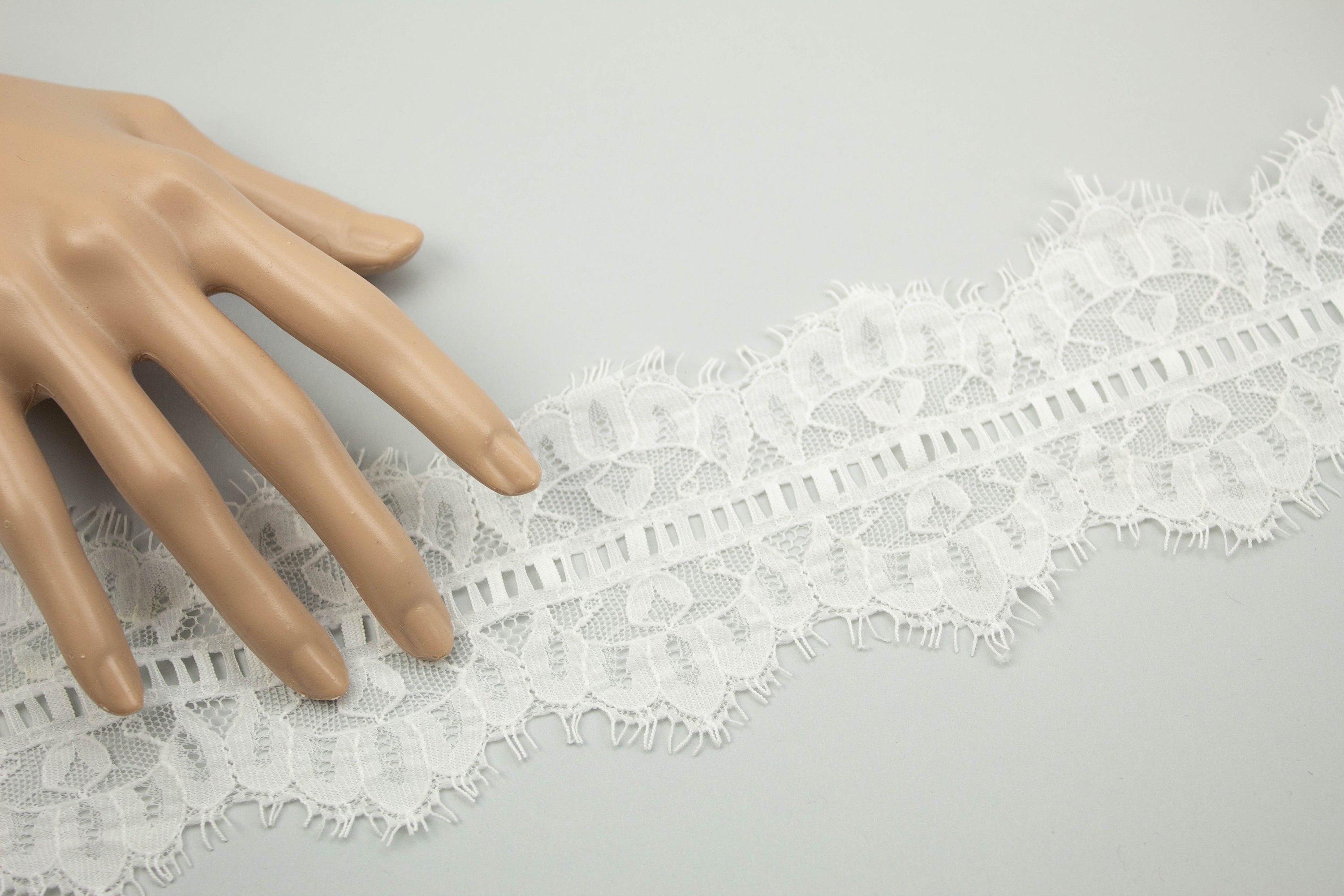 White Ladder Lace Scalloped Lace Trim 3.5 Inches Width X 2 Etsy UK