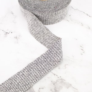 Heather Gray Stone Brushed Rib Sweater Knit Bias Tape Binding Trim 1.25 inches width x 11 yards