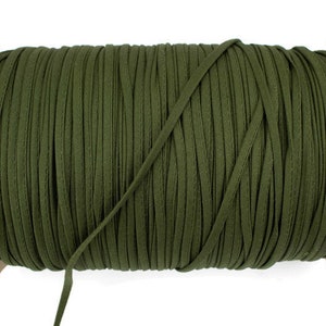 Olive Green Cotton Woven Trim Spaghetti Straps Hollow Tube Tubular Trim 10 yards