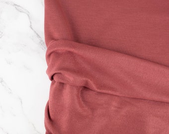 Red  Brick Brushed Baby French Terry Fleece Knit Fabric by the yard