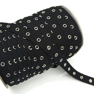 Black Grommet Tape Trim Eyelet Trim Eyelet Tape for DIY Sewing and Craft Supplies Black Grommet Trim 2 yards