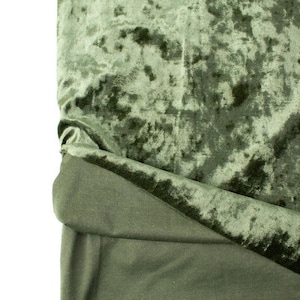 Olive Green Crushed Stretch Velvet Knit Fabric by the yard ATK00467R