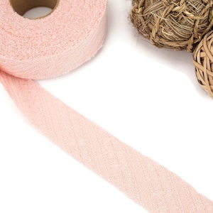 Blush Pink Fancy Stripe Sweater Knit Bias Tape Binding Tape 18 yards