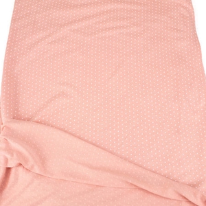 Pink Polka Dot Knit Jersey Fabric - Viscose Spandex Apparel Fabric