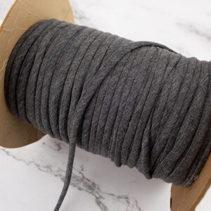 Heather Gray Knit Jersey Spaghetti Strap Trim: 1/4 inch x 10 Yards