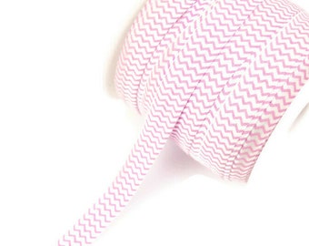 Light Pink Chevron  Fold Over Elastic Trim 5 yards ELT00205