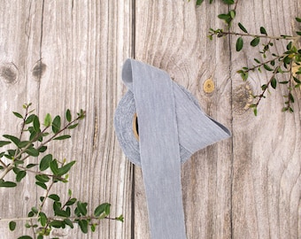 Blue Gray Pique Knit Bias Tape Binding Trim 1.25 inches width x 8 yards
