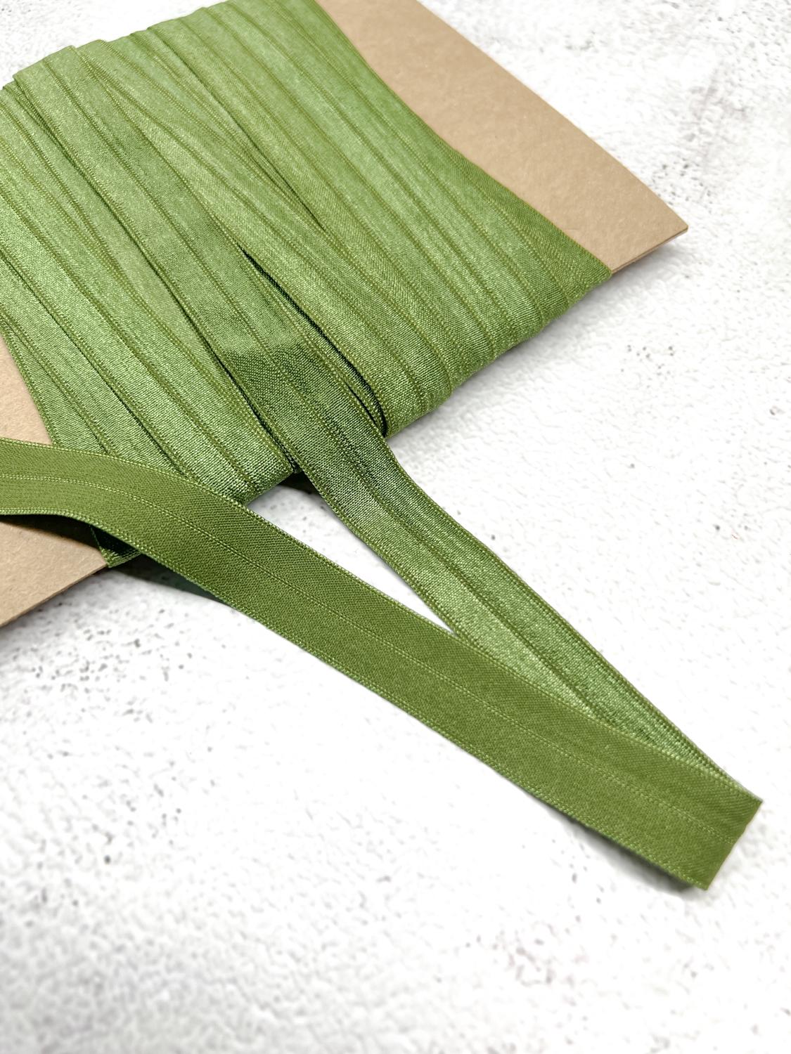 Green Fold Over Elastic Trim Green FOE DIY Headbands Sewing Elastic Fold Elastic 10 yards