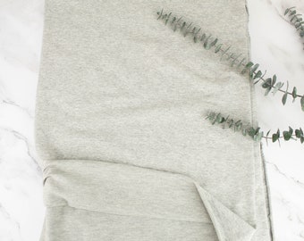 Heather Light Gray Baby French Terry Knit Fabric by the yard