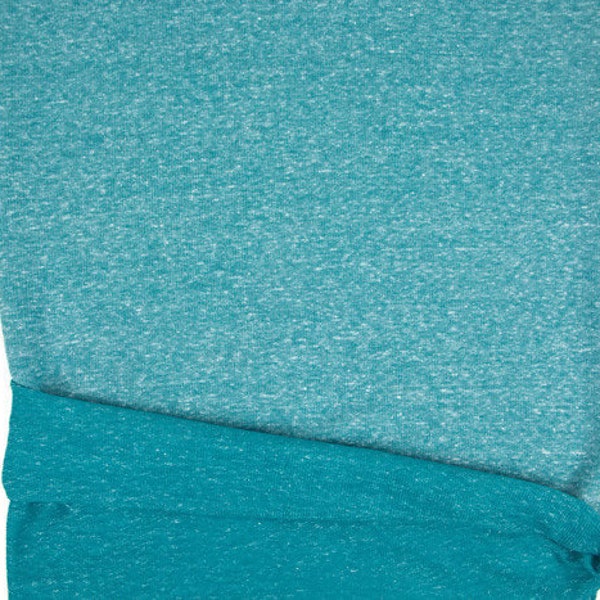 Heather Turquoise Baby French Terry Knit Fabric 1 yard 22 inches  Extra Wide FTK00526