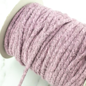 Heather Pink Ribbed Knit Trim: Tubular Spaghetti Straps - 10 Yards
