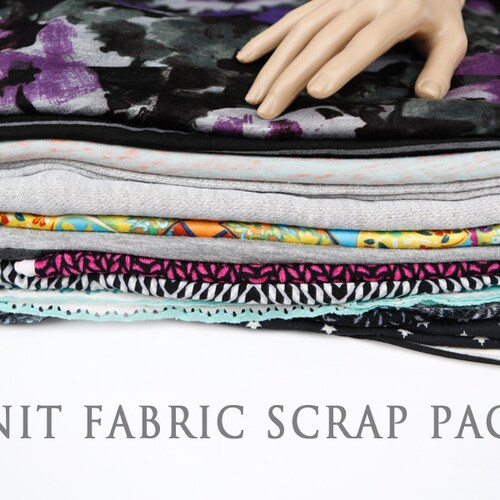 Knit Fabric Variety Surprise Scrap Pack Larger Pieces Etsy
