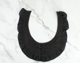 Black Cotton Ruffle Yoke Applique: DIY Sewing Embellishment