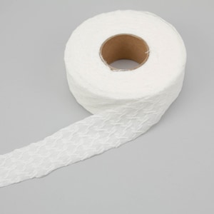 Off White Jacquard Knit Diamond Design Bias Tape 1.25 inches width x 12.5 yards BST00158