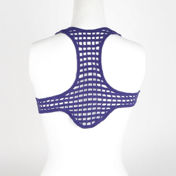 Purple Racerback Netting Cotton Applique  APP00090