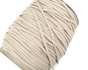 Light Beige Rib Knit Trim Spaghetti Straps Hollow Tube Tubular Trim 1/4 inch width x 5 yards ATN01002