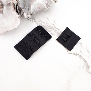 Black Hook and Eye Bra Closure 2 x 3 for 2 pairs NTN00056