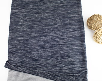 Heather Dark Blue Baby French Terry Knit Fabric by the yard